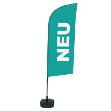Beach Flag Alu Wind Complete Set New Turquoise German - ECO