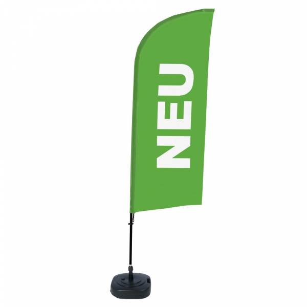Beach Flag Alu Wind Complete Set New Green German ECO print material