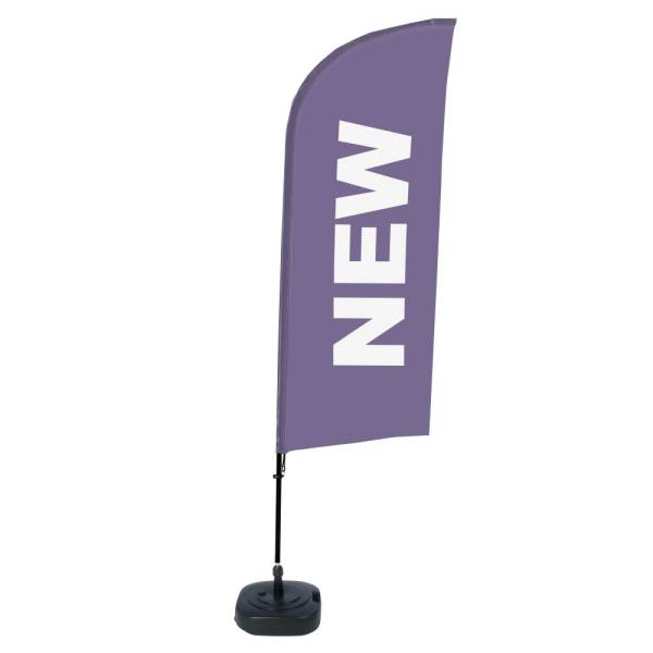 Beach Flag Alu Wind Complete Set New Purple English Water Tank