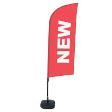 Beach Flag Alu Wind Complete Set New Red English - ECO