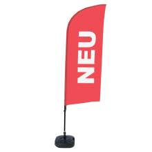 Beach Flag Alu Wind Complete Set New Red German - ECO
