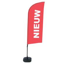 Beach Flag Alu Wind Complete Set New Red Dutch - ECO