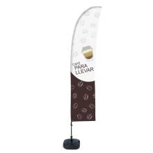 Beach Flag Budget Wind Complete Set Coffee To Go Spanish - ECO