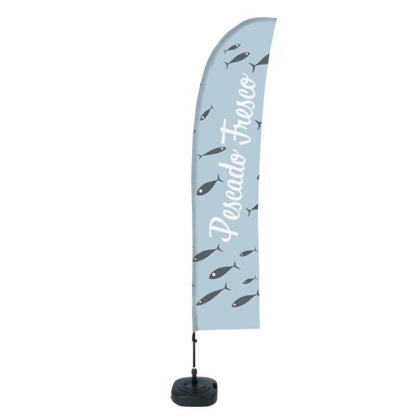 Beach Flag Budget Wind Complete Set Fresh Fish Spanish - ECO