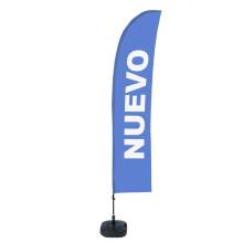 Beach Flag Budget Wind Complete Set New Blue Spanish - ECO