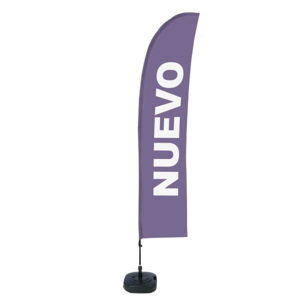 Beach Flag Budget Wind Complete Set New Purple Spanish - ECO