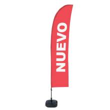 Beach Flag Budget Wind Complete Set New Red Spanish - ECO