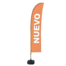Beach Flag Budget Wind Complete Set New Orange Spanish - ECO