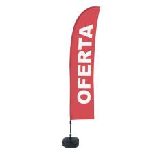 Beach Flag Budget Wind Complete Set Sale Red Spanish - ECO
