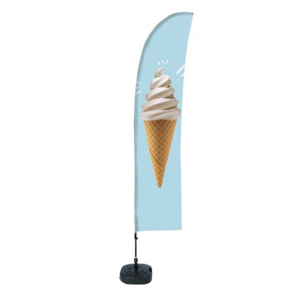Beach Flag Budget Wind Complete Set Ice Cream Spanish - ECO
