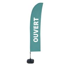 Beach Flag Budget Wind Complete Set Open Green French - ECO