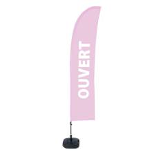Beach Flag Budget Wind Complete Set Open Pink French - ECO
