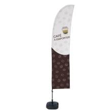 Beach Flag Budget Wind Complete Set Coffee To Go French - ECO