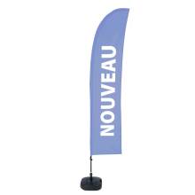 Beach Flag Budget Wind Complete Set New Blue French - ECO