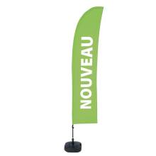 Beach Flag Budget Wind Complete Set New Green French - ECO