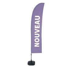 Beach Flag Budget Wind Complete Set New Purple French - ECO