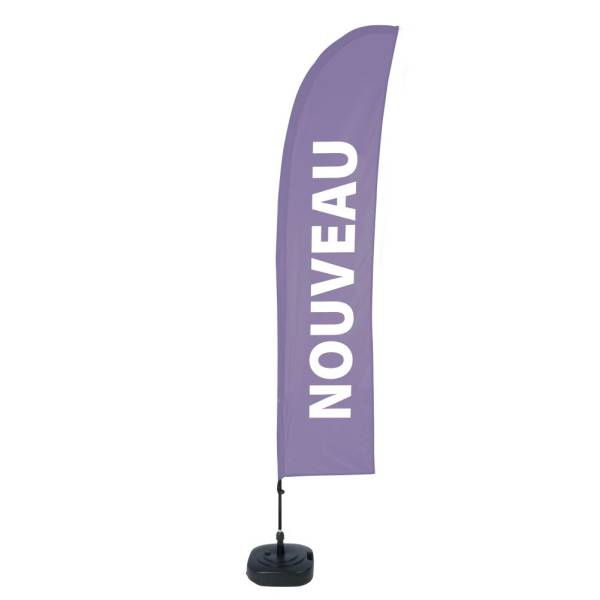 Beach Flag Budget Wind Complete Set New Purple French - ECO