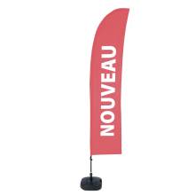 Beach Flag Budget Wind Complete Set New Red French - ECO
