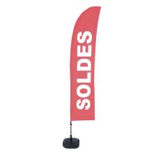 Beach Flag Budget Wind Complete Set Sale Red French - ECO