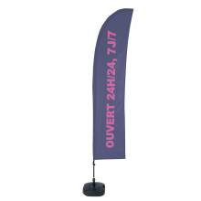 Beach Flag Budget Wind Complete Set Open 24/7 French - ECO
