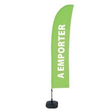 Beach Flag Budget Wind Complete Set Take Away Green French - ECO
