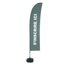 Beach Flag Budget Wind Complete Set Sign In Green French - ECO