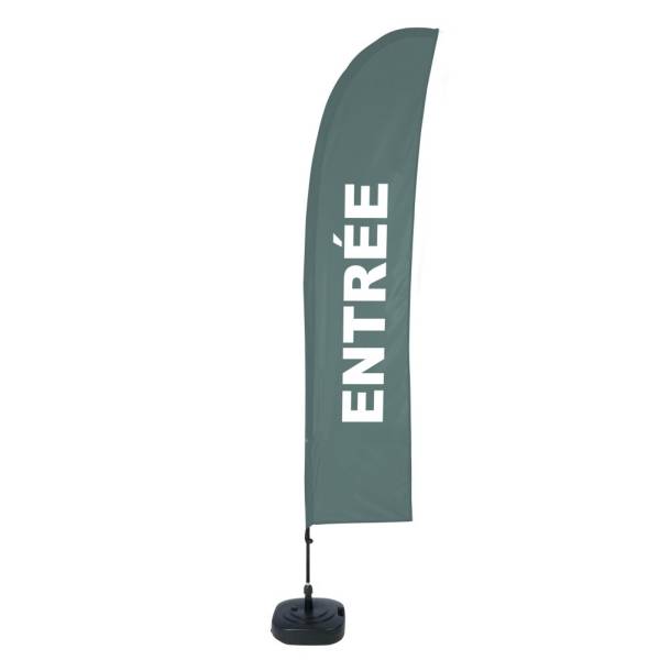 Beach Flag Budget Wind Complete Set Entrance Green French - ECO