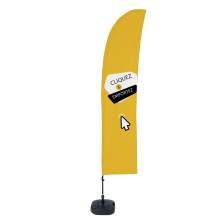 Beach Flag Budget Wind Compete Set Click & Collect Yellow French  - ECO