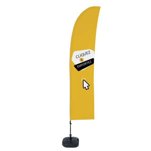 Beach Flag Budget Wind Compete Set Click & Collect Yellow French  - ECO