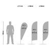 Beach Flag Fiber Wind, Paddle & Drop Medium - 10