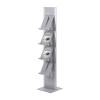 Colour: Silver aluminium Brochure Rack Totem With Steel Brochure Shelves Silver - 0
