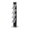Brochure Rack Totem With Steel Brochure Shelves Black - 1
