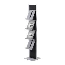Brochure Rack Totem With Steel Brochure Shelves Black Brochure Rack Totem With Steel Brochure Shelves Black