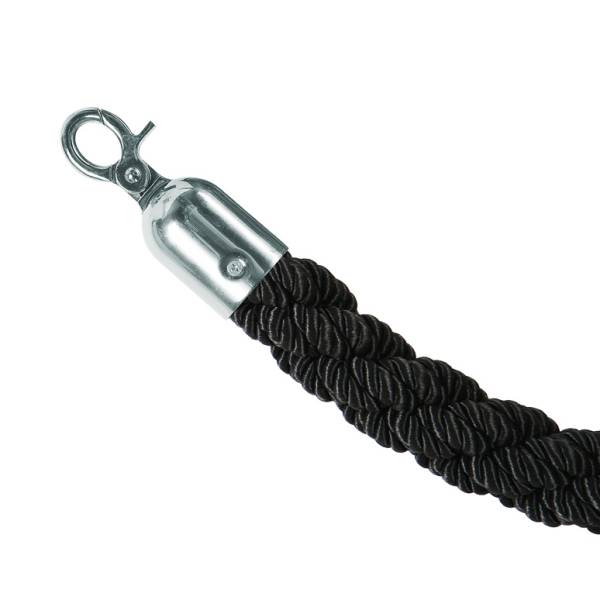 Barrier Chrome With Black Twisted Rope