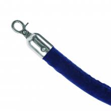Barrier Chrome With Blue Velour Rope