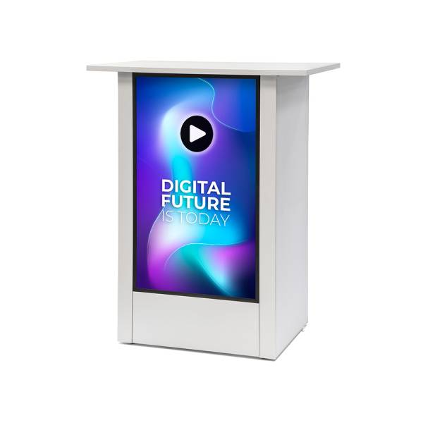 Digital Counter Futuro with 32" Samsung Screen Vertical, White