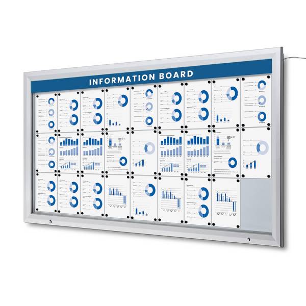Outdoor Lockable Showcase Illuminated Logo With Gas Spring 27x A4