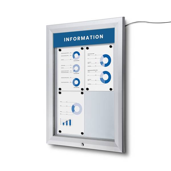 Outdoor Lockable Showcase Illuminated Logo 4 x A4