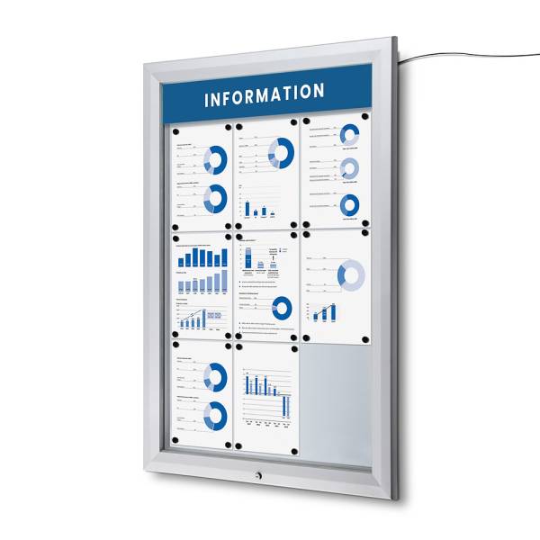 Outdoor Lockable Showcase Illuminated Logo 9 x A4