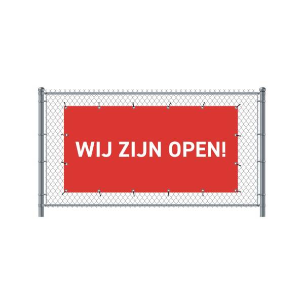 Fence Banner 200 x 100 cm Open Dutch Red