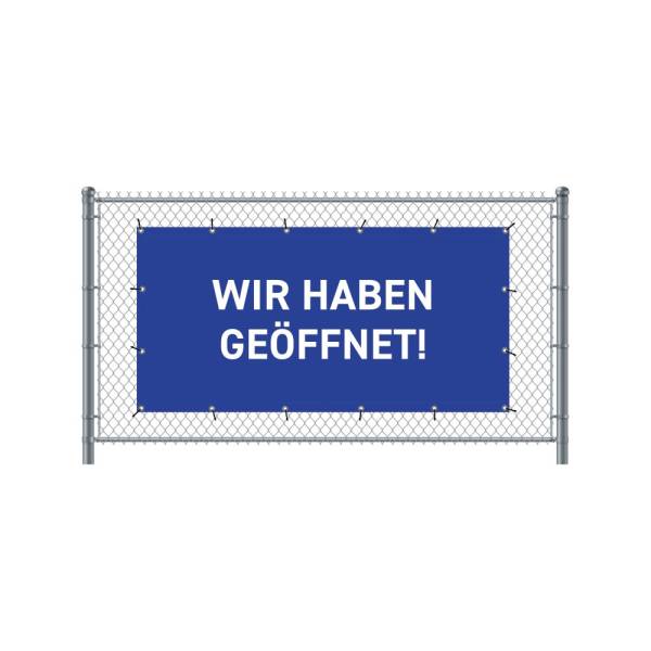 Fence Banner 200 x 100 cm Open German Blue