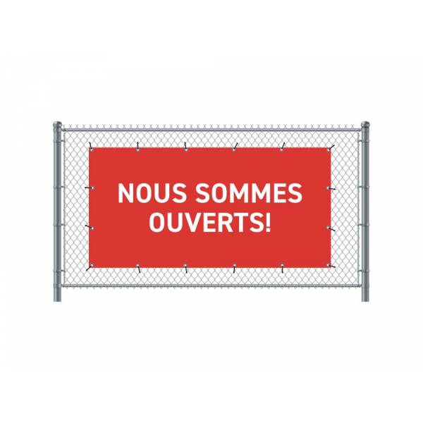 Fence Banner 200 x 100 cm Open French Red
