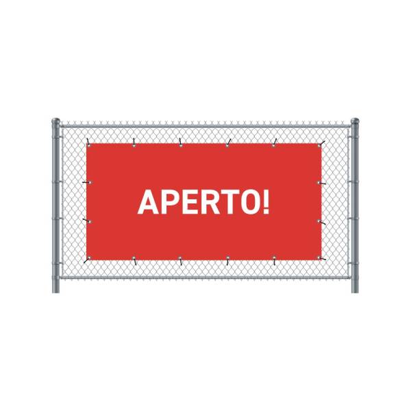Fence Banner 200 x 100 cm Open Italian Red