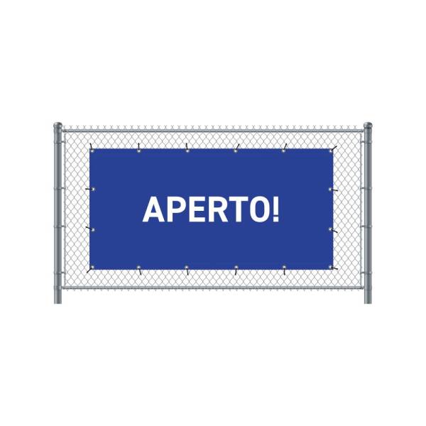 Fence Banner 200 x 100 cm Open Italian Blue