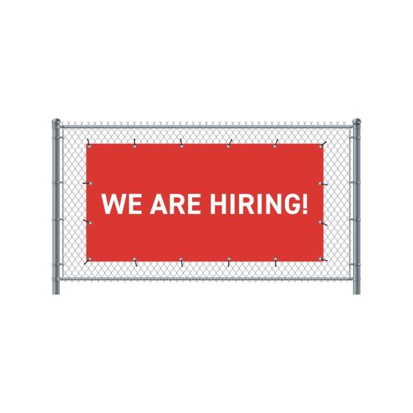 Fence Banner 200 x 100 cm Hiring English Red