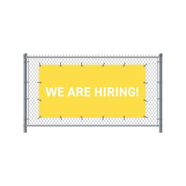 Fence Banner 200 x 100 cm Hiring English Yellow