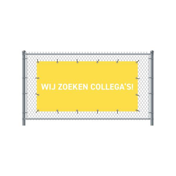 Fence Banner 200 x 100 cm Hiring Dutch Yellow