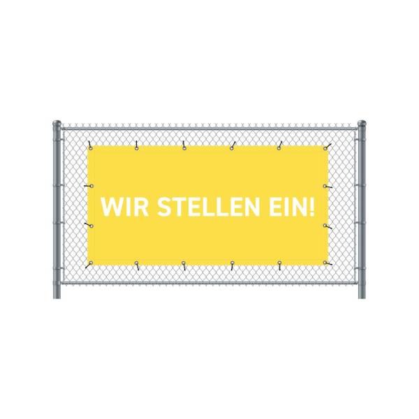 Fence Banner 200 x 100 cm Hiring German Yellow