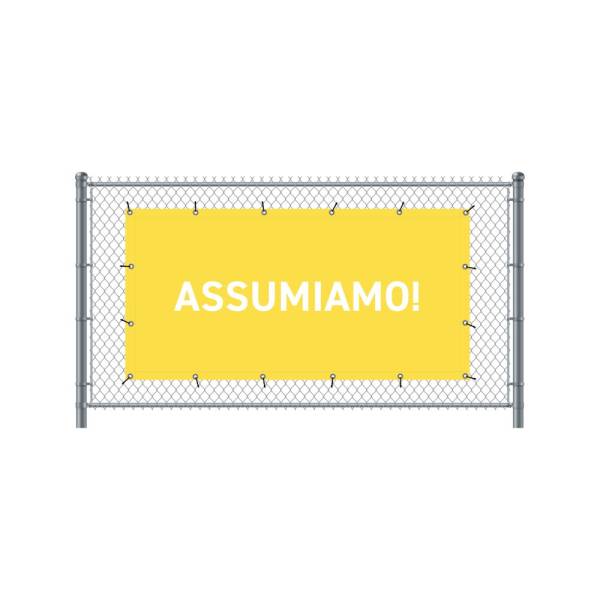 Fence Banner 200 x 100 cm Hiring Italian Yellow