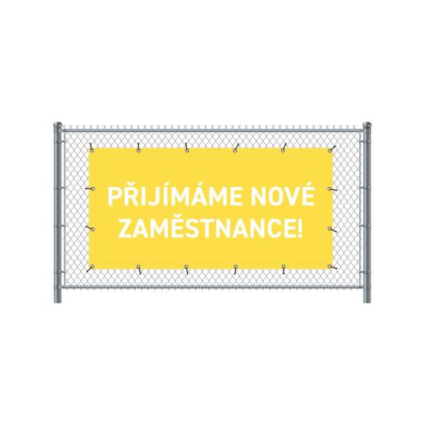 Fence Banner 200 x 100 cm Hiring Czech Yellow